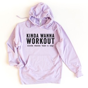 Simply Sage Market Women's Graphic Hoodie Kinda Wanna Workout Kinda Wanna Take A Nap - 1 of 4