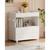 Baby Changing Table Dresser with 2 Drawers, Modern Nursery Dresser with Open Storage Space, Diaper Changing Station for Bedroom,Kids Room,Baby Room - 2 of 4