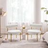 Yaheetech Set of 2 Boucle Fabric Accent Chair with Gold Metal Legs for Living Room, Bedroom, Lounge - 2 of 4