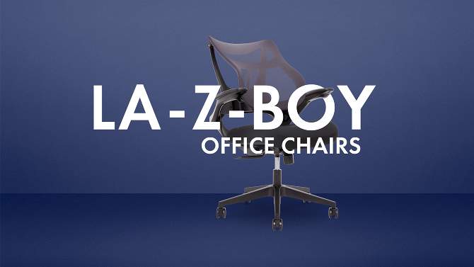 Sutherland Quilted Leather Office Chair with Padded Arms - La-Z-Boy, 2 of 8, play video