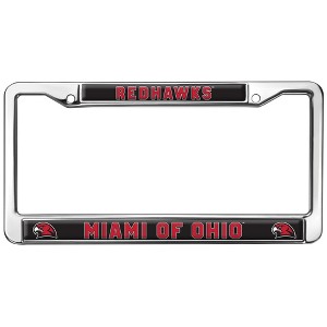 Miami University Redhawks Logo Full Size Standard License Plate Metal Frame - 1 of 4