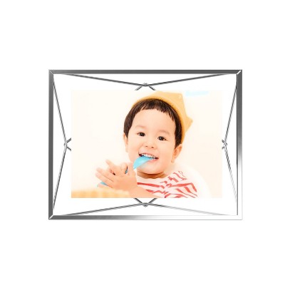 Prisma Geometric Chrome 5"x7" Floating Picture Frame