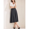 INSPIRE CHIC Women's High Waist Office Work Midi Flared Pleated A-Line Skirts - 2 of 4