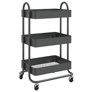 vidaXL 3-Tier Trolley Anthracite 16.9"x13.4"x31.1" Steel - 1 of 1
