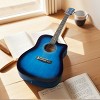 TopComfy Toy Guitars and String Instruments Dreadnought Barrel Shaped Cutaway Acoustic Guitar With Accessories For Kids, Blue, 43.31"*19.29"*5.71" - 2 of 4