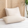Pom-Pom Fringe Pillowcases & Body Pillow Cover – Soft Decorative Bedding Shams with Deep Pocket, Queen/King/Body Options - 2 of 4