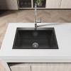 Stainless Steel Kitchen Sink, 27¡åx19¡å Single Bowl, Overmount Handmade Sink in Black, with US Standard Drain and Hook, LS-SSBL01 - 2 of 4
