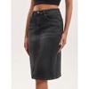 INSPIRE CHIC Women's High Waist Back Slit Stretch Denim Casual Sheath Midi Jean Skirts - 2 of 4
