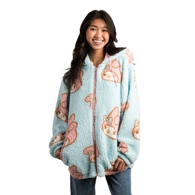 My Melody Oversized Faux Shearling Zip-Front Hoodie