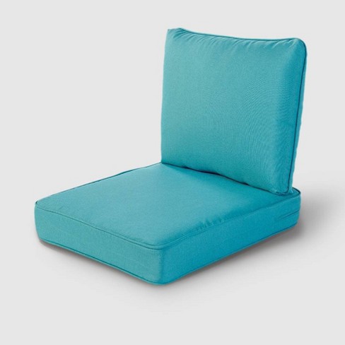 Rolston 2pc Outdoor Replacement Chair, Turquoise Outdoor Furniture Cushions