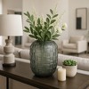 Decorative Glass Vase with Woven Finish for Living Room Decor - Modern Flower Vase for Home, Bedroom, and Office Decor - Gray - 2 of 4