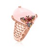 Ross-Simons Pink Opal Bumblebee Ring With 0.10 ct. t.w. Multicolored Sapphire and Garnet Accent in 18kt Rose Gold Over Sterling - 3 of 4