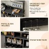 Farmhouse Coffee Bar Cabinet with Wine Rack, 47'' Coffee Bar Station with Power Outlet, Goblet Holder, 5 Hooks, With Glass Racks - 3 of 4