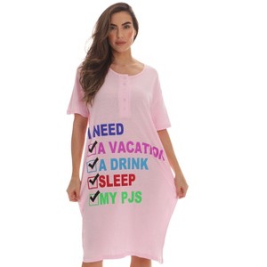 Just Love Short Sleeve Nightgown Sleep Dress for Women Sleepwear - 1 of 3