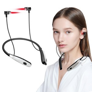 Morfone portable dual-purpose neck-mounted ear canal-nose 650nm red light laser irradiation device comes with a silicone replacement head. - 1 of 4