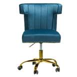 Puvis Upholstered Task Desk Chair Home Office Adjustable Swivel Home Office Chair| Karat Home - Navy