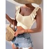 Womens Knit Tube Tops Cap Sleeve Sweet Heart Neckline Sweater Tops Ribbed Sweater Tops - 4 of 4