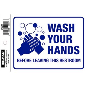 Hillman English White Restroom Decal 4 in. H X 6 in. W - Case of 6 - 1 of 1