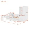 Full Size Platform Bed Frame with 6 Drawers, Shelves, Desk, USB Ports & Wardrobe - ModernLuxe - 4 of 4