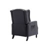Recliner Chair With Seat Cushion, Buckle Backrest PU Reclining Sofa Chair, Modern Armchair Reading Chair - 4 of 4