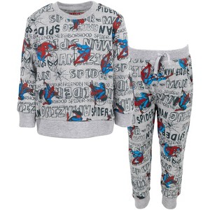 Marvel Spider-Man French Terry Sweatshirt and Jogger Pants Set Toddler to Big Kid - 1 of 4
