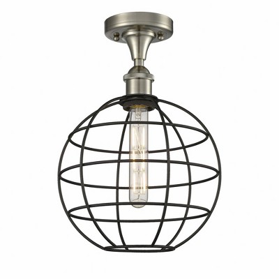 Lake Placid - 1 Light Semi-Flush Mount In Industrial Style-14 Inches Tall and 10 Inches Wide