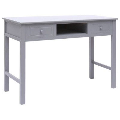 vidaXL Writing Desk Gray 43.3 in.x17.7 in.x29.9 in. Wood