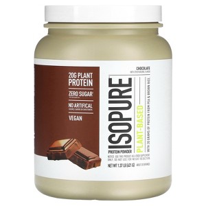 Isopure Plant-Based Protein Powder, Chocolate, 1.37 lb (621 g) - 1 of 2
