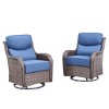 Outdoor Swivel Rocker Chair with 6 Inch Thick Cushion 2 in 1 Porch Glider Swivel Chair - Wicker Patio Furniture Patio Swivel Glider Seating - 2 of 4
