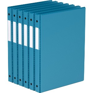 Davis Group 6pk 5/8" Premium Economy Round Ring Binders Turquoise Blue: Hard Cover, 100 Sheet Capacity, 2 Pockets - 1 of 4