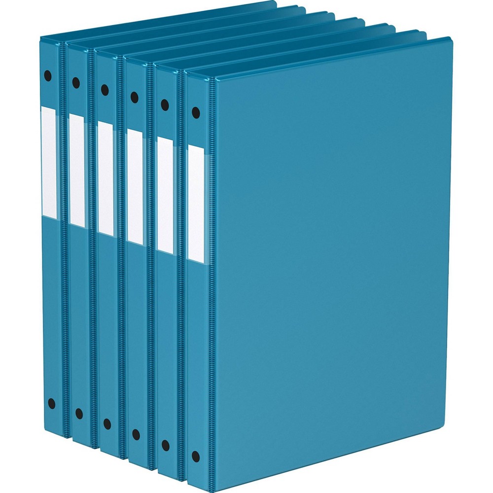 Photos - File Folder / Lever Arch File Davis Group 6pk 5/8" Premium Economy Round Ring Binders Turquoise Blue: Hard Cover, 100 Sheet Capacity, 2 Pockets