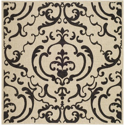 Courtyard Cy2663 Power Loomed Indoor/outdoor Area Rug - Sand/black - 6 ...