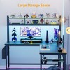 Besiost L-shaped Computer Desk with Hutch, Desk with Power Outlet and LED Light - 2 of 4