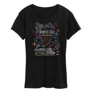 Women's - Disney - Love At First Bite Pizza In Paradise Short Sleeve Graphic T-Shirt - 1 of 4