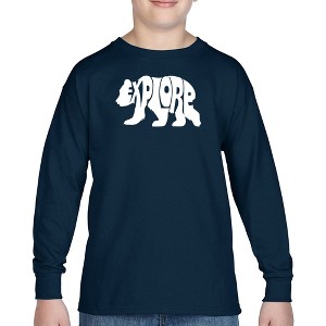 LA Pop Art Explore - Boy's Word Art Long Sleeve T-Shirt - 1 of 4