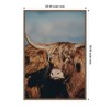 Kate and Laurel Framed Canvas Wall Art Print Highland Cow X by Laura Evans, 23 x 33 Sylvie Walnut Frame, Rustic Farmhouse, Animal Art for Wall Decor - 2 of 4