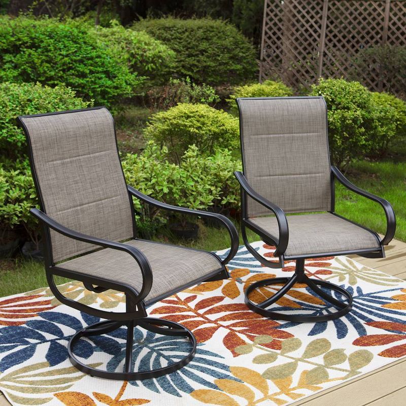 2pk Steel 360 Swivel Patio Padded Arm Chairs - Captiva Designs, 2 of 10