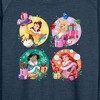 Women's - Disney - Princess Christmas Grid Lightweight French Terry Wide Neck Long Sleeve Shirt - 2 of 4