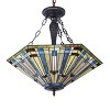 Chloe Lighting Kinsey Tiffany-Style 3 Light Mission Large Inverted Ceiling Pendant 24`` Shade - 2 of 4