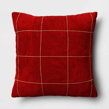 Velvet Windowpane Square Throw Pillow - Threshold™