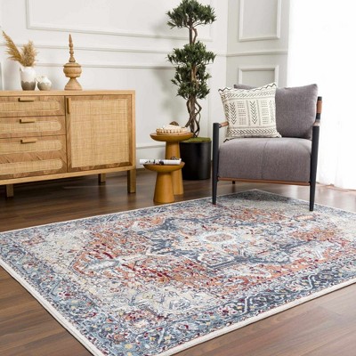 Hauteloom Cabacungan Blue & Rust Washable Area Rug