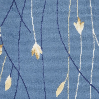 Light Blue Floral Synthetic 5' x 7' Area Rug