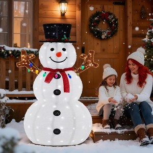 MyDepot Lighted Snowman Christmas Decoration - 5ft Outdoor LED Snowman with 200 Lights, Hat & Scarf for Yard & Porch - 1 of 4