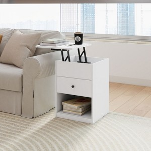 HOMLUX Lift Top End Table Nightstand Small Coffee Table w/ Storage Compartment Shelf - 1 of 4