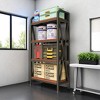 KWPZQEB Bookshelf, 4 Tier Bookshelves, Home Office Bookcase Shelf Storage Organizer, Freestanding Storage Unit for Kitchen, Living Room, Rustic Brown - 3 of 4