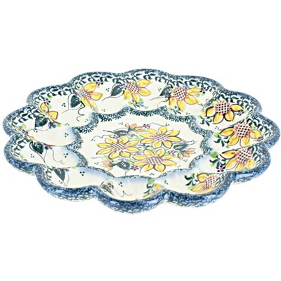 Blue Rose Polish Pottery Summer Picnic Egg Plate : Target