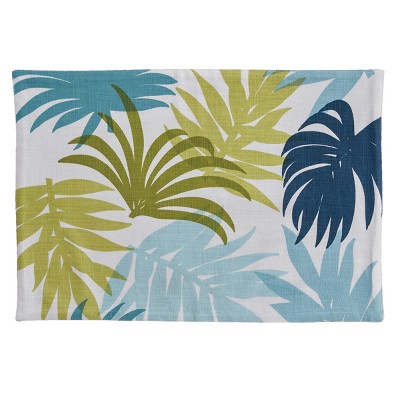 Split P Paradise Palm Printed Placemat Set - White