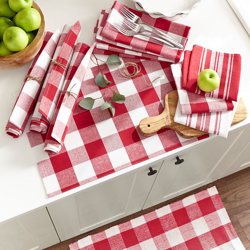 Farmhouse Living Stripe and Check Kitchen Towels, Set of 3 - 17" x 28" - Elrene Home Fashions, 2 of 5