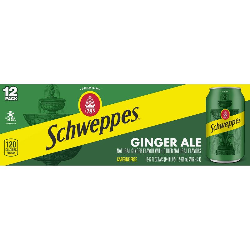 Schweppes Ginger Ale Soda - 12pk/12 fl oz Cans, 6 of 8