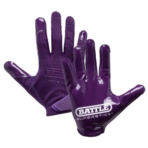 Battle Sports Youth Doom Speed Receiver Football Glove - Purple - 1 of 2